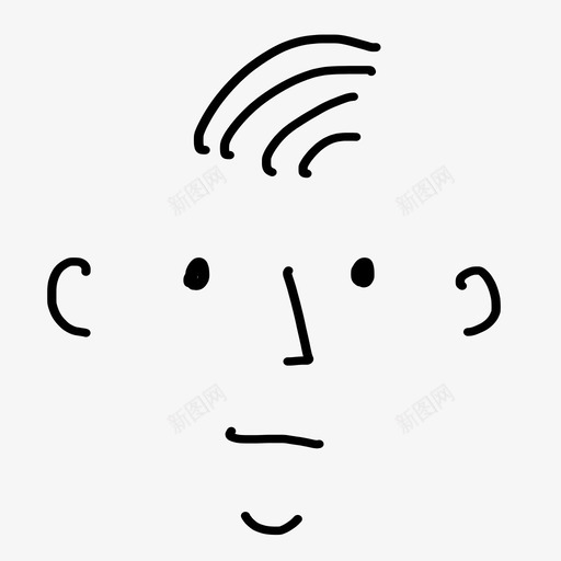 男孩绘画脸图标svg_新图网 https://ixintu.com 手绘物体 特征 男孩 素描 绘画 脸