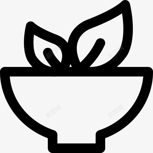 蔬菜沙拉碗纤维图标svg_新图网 https://ixintu.com 减肥餐 生的 碗 纤维 蔬菜沙拉 食物线图标