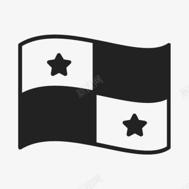 巴拿马国旗国家星星图标图标