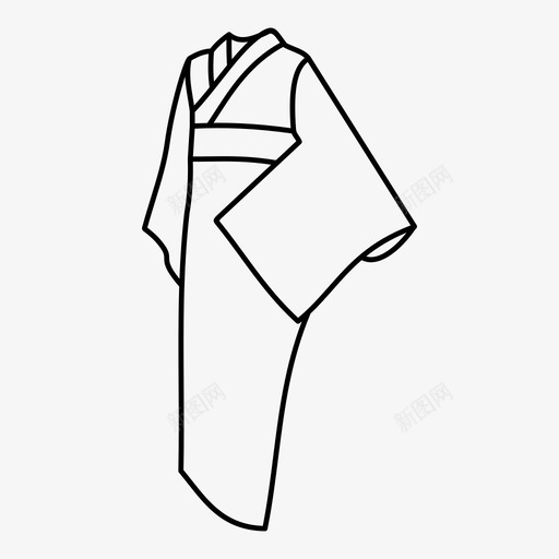 和服服装日语图标svg_新图网 https://ixintu.com yukata 和服 日语 服装