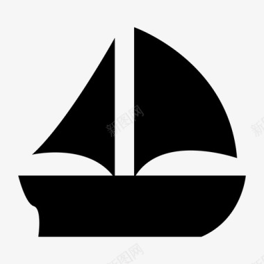 帆船船海雕文图标图标