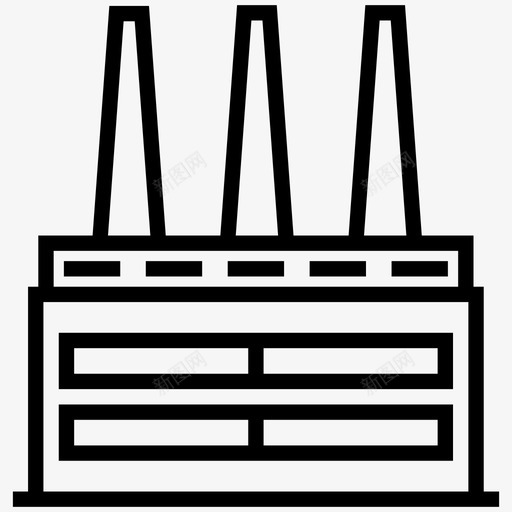 工厂工业厂房工业图标svg_新图网 https://ixintu.com 制造商 工业 工业厂房 工厂 建筑线 生产