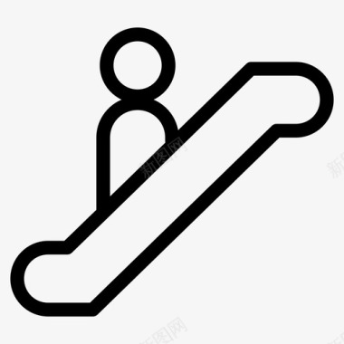 自动扶梯下降梯楼梯图标图标