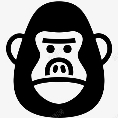 大猩猩脸水灵长类图标图标
