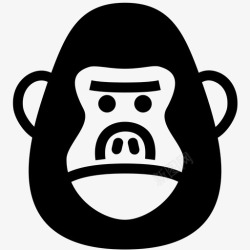 大猩猩的脸大猩猩脸水灵长类图标高清图片