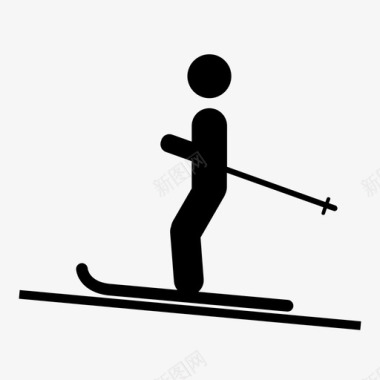 滑雪传送带椅子升降机滑雪图标图标