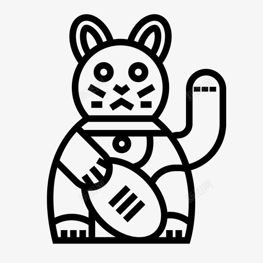 日本猫幸运猫图标svg_新图网 https://ixintu.com 幸运猫 日本猫