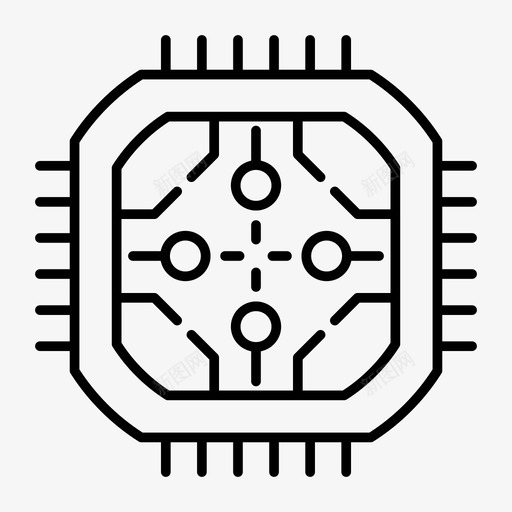 抽象技术电路电子图标svg_新图网 https://ixintu.com 处理器 抽象技术 电子 电路