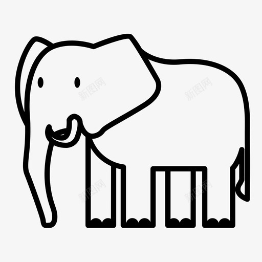 大象身体亚洲象巴巴尔图标svg_新图网 https://ixintu.com 亚洲象 厚皮动物 大象身体 小象 巴巴尔