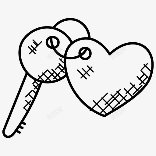 心形钥匙钥匙扣钥匙孔图标svg_新图网 https://ixintu.com 心形钥匙 爱情和浪漫涂鸦图标 钥匙孔 钥匙扣 锁
