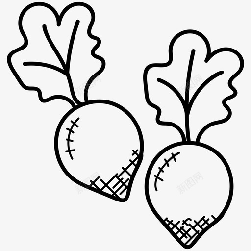 萝卜甜菜根食物图标svg_新图网 https://ixintu.com 健康饮食 根茎蔬菜 甜菜根 萝卜 食物 食物和饮料涂鸦图标