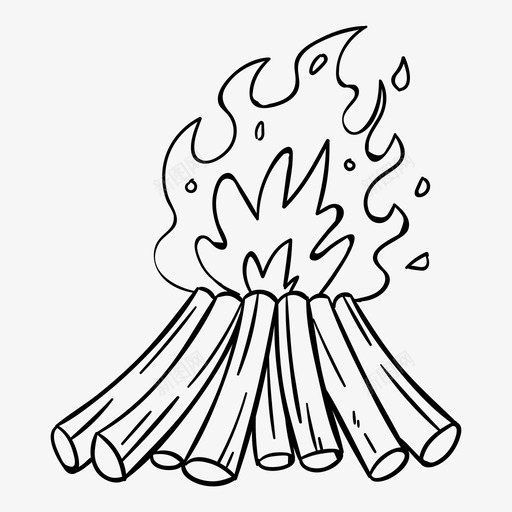 篝火火焰手绘图标svg_新图网 https://ixintu.com 手绘 火焰 热 篝火