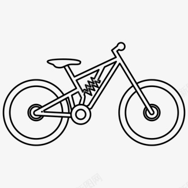 下坡自行车自行车图标图标
