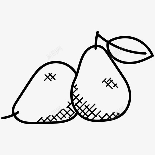 梨水果营养图标svg_新图网 https://ixintu.com 有机食品 柚子 梨 水果 营养 食物和饮料涂鸦图标