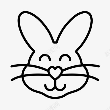 复活节兔子动物复活节星期天图标图标