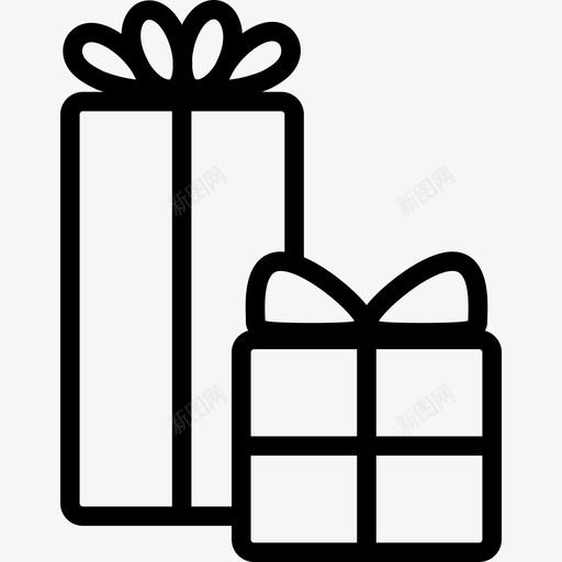 两个包装好的礼品盒图标svg_新图网 https://ixintu.com 两个包装好的礼品盒