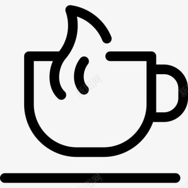 咖啡加奶油咖啡和早餐直系图标图标