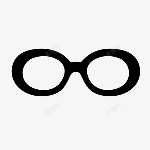 椭圆形眼镜黑色图标svg_新图网 https://ixintu.com 椭圆形眼镜 黑色
