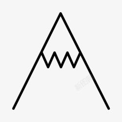 班夫阿尔卑斯山班夫山山峰图标高清图片