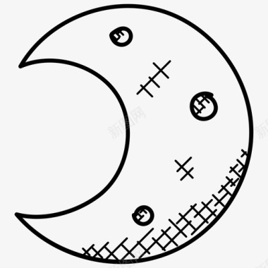月亮新月装饰月亮图标图标