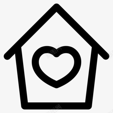 家房子爱情图标图标