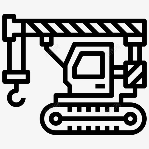 履带起重机建筑施工车图标svg_新图网 https://ixintu.com 履带起重机 建筑 挖掘机 施工车 运输