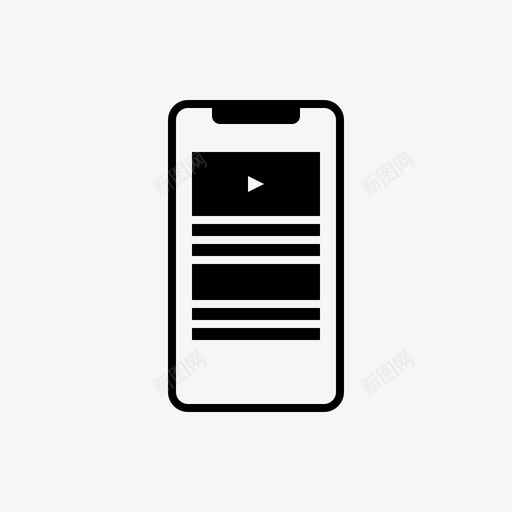 移动视频手机媒体图标svg_新图网 https://ixintu.com 媒体 手机 智能 移动视频 网络媒体