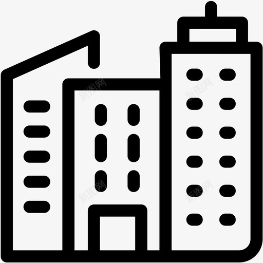 城市建筑平台图标svg_新图网 https://ixintu.com 城市 平台 建筑 房地产 租金 营销概要