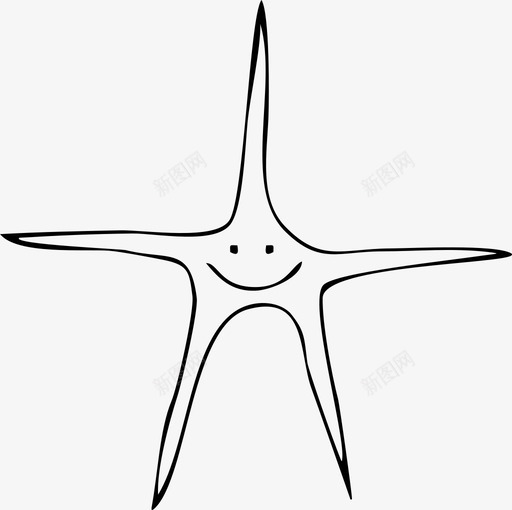 星星手绘海星图标svg_新图网 https://ixintu.com 动物 手绘 星星 海星