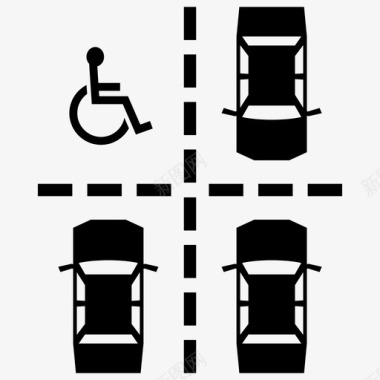 停车场轮椅城市图标图标