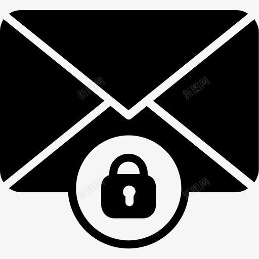 锁定消息通信隐私图标svg_新图网 https://ixintu.com 安全 通信 通信可靠响应 锁定消息 隐私