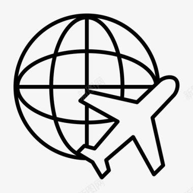 全球航运地球飞行图标图标