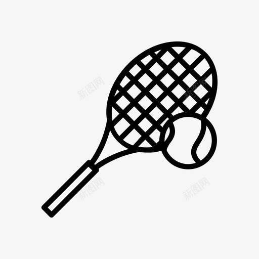 网球游戏运动图标svg_新图网 https://ixintu.com 游戏 网球 运动 运动器材