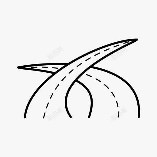 弯道高速公路小路图标svg_新图网 https://ixintu.com 公路 小路 弯道 高速公路