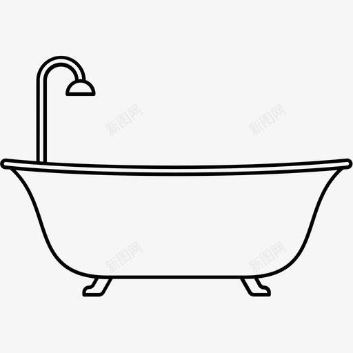 浴缸浴室卫生设备图标svg_新图网 https://ixintu.com 卫生设备 浴室 浴缸