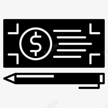 银行支票付款银行业务银行标志符号图标图标