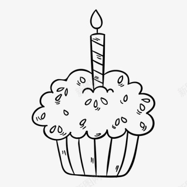 纸杯蛋糕生日甜点图标图标