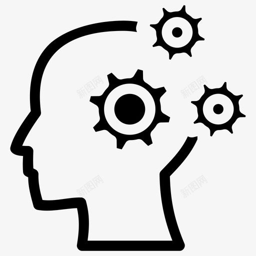头脑大脑创造力图标svg_新图网 https://ixintu.com 创造力 大脑 头脑 心理学 思维 齿轮