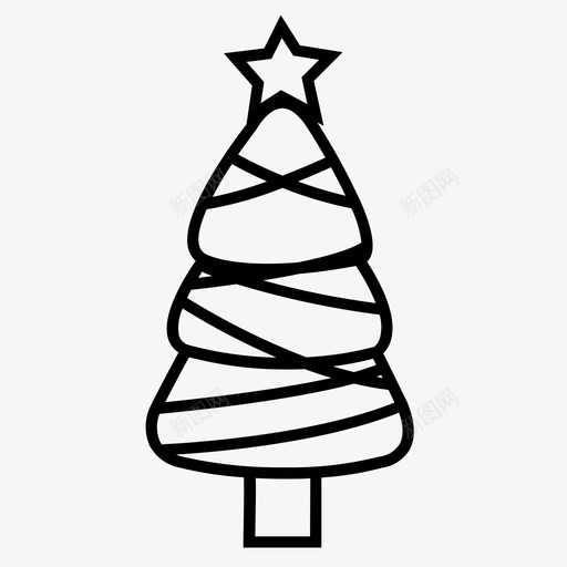 圣诞树之星针叶树装饰树图标svg_新图网 https://ixintu.com 圣诞树之星 装饰树 针叶树