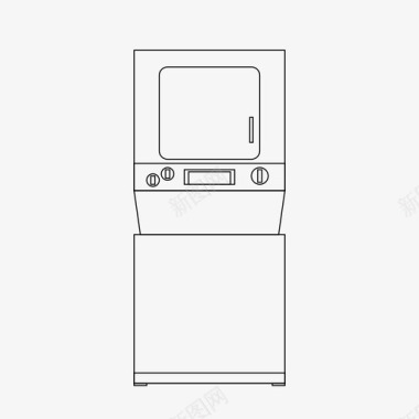 洗衣机和烘干机电器建筑图标图标