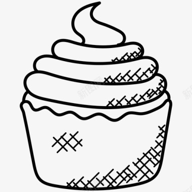 软服务甜点冷冻酸奶图标图标