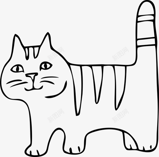 猫手绘动物图标svg_新图网 https://ixintu.com 动物 手绘 猫