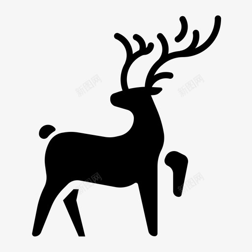 鹿动物森林图标svg_新图网 https://ixintu.com 动物 动物圆 森林 野生动物 鹿