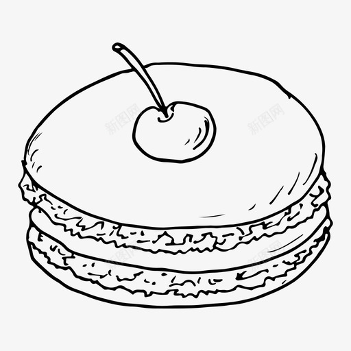杏仁饼甜点食物图标svg_新图网 https://ixintu.com 手绘 杏仁饼 甜点 食物