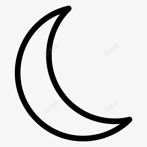 月亮新月月光图标svg_新图网 https://ixintu.com ios和android 夜晚 新月 月亮 月光 行星