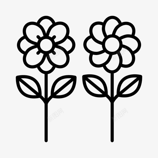 花卉植物学花园图标svg_新图网 https://ixintu.com 春天 植物学 花卉 花园