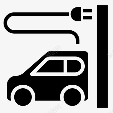 电动汽车清洁环保图标图标