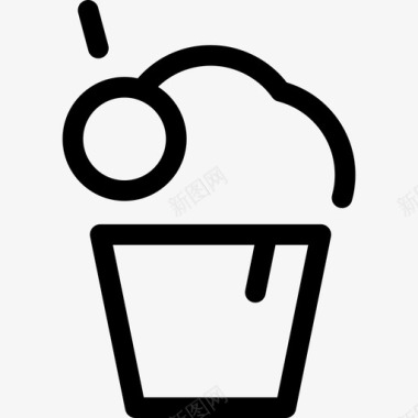 烤松饼咖啡和早餐直系图标图标