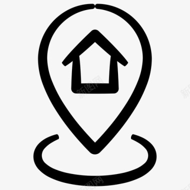 房子位置房子定位针inky房地产第三卷图标图标