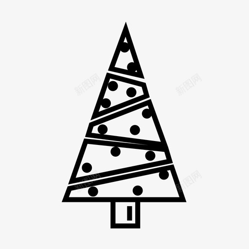 圣诞树针叶树装饰树图标svg_新图网 https://ixintu.com 圣诞树 圣诞树4 装饰树 针叶树